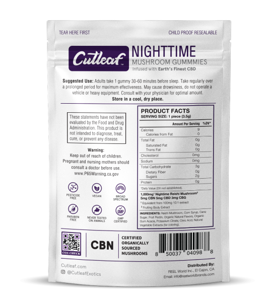 Nighttime 1000MG Mushroom Gummies Zero THC